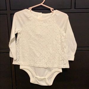 Baby Girls Gap Cream Lace Onesie Sz 12-18m